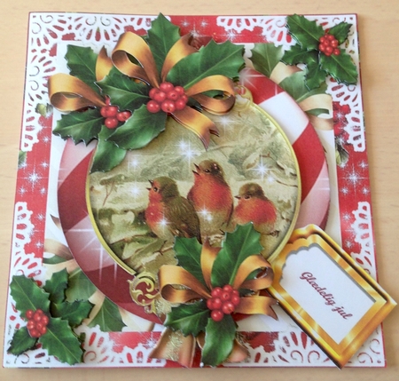 The Christmas Baby Robins - Ornate Bauble by Ulla Skraedderdal