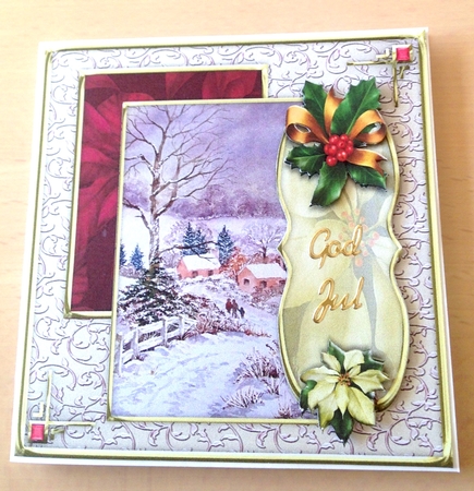 Christmas Cottages Square Topper by Ulla Skraedderdal