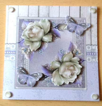 Beautiful Lilac And Cream Roses 7x7 by Ulla Skraedderdal