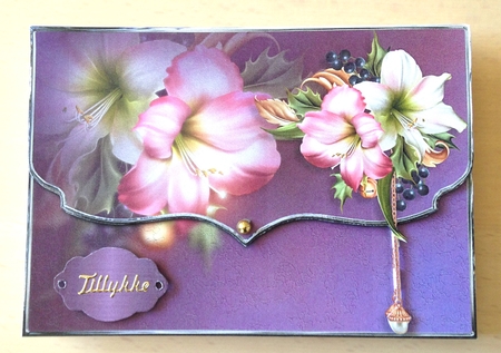 Amaryllis Fancy Edge Envelope Card by Ulla Skraedderdal