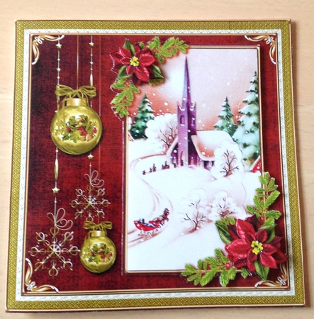 Christmas Vintage Church Scene 7 by Ulla Skraedderdal