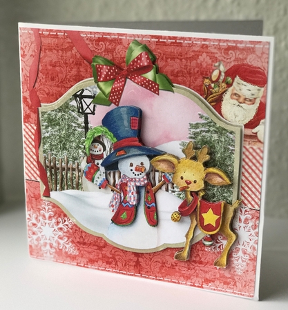 Vintage Snowman & Reindeer Fun Mini Kit by Ulla Skraedderdal