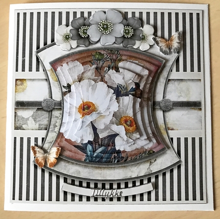 Vintage Flowers On Stripes 1174 by Ulla Skraedderdal