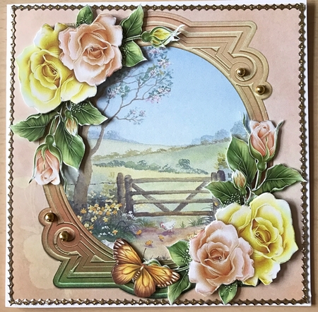 Beautiful Scenery With Roses 8x8 Mini Kit by Ulla Skraedderdal