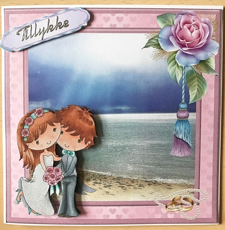 Pennys Special Day Beach Wedding Card Topper & Decoupage by Ulla Skraedderdal