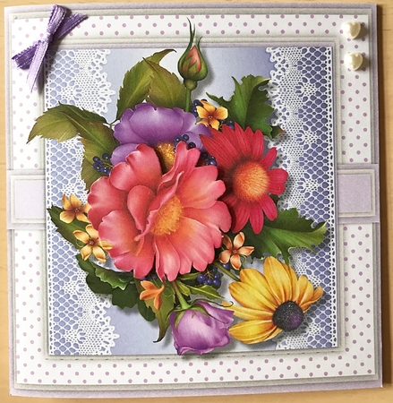 Beautiful Breat of Summer Roses on a lace Mat 2 by Ulla Skraedderdal