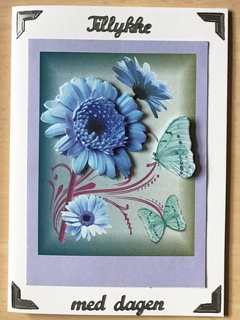 blue gerbera by Ulla Skraedderdal