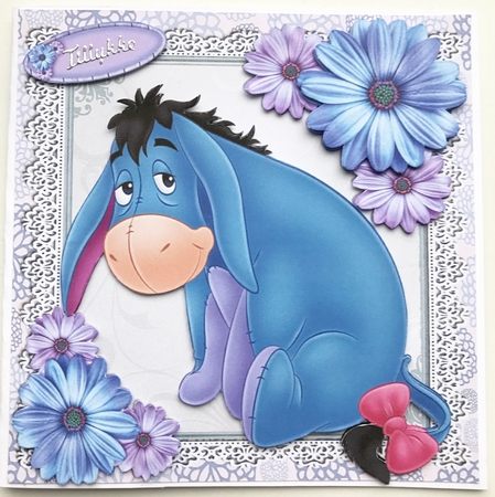 Happy Donkey With Flowers 8x8 Mini Kit by Ulla Skraedderdal