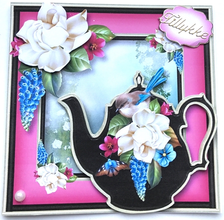 Enamel Teapot Les Jardin - Fairy Wren 8x8 by Ulla Skraedderdal