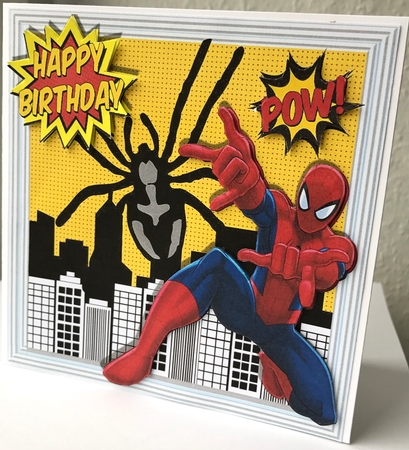 Spider hero man is in the city 8x8 by Ulla Skraedderdal