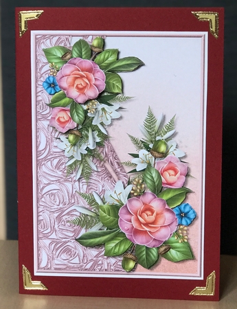 Beautiful  Shaped Border &  Camelias by Ulla Skraedderdal