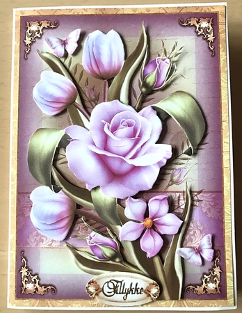Violet Roses and Tulips Card Mini Kit by Ulla Skraedderdal