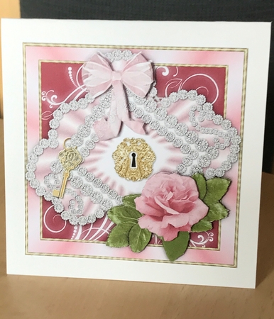 Dusty Pink Rose and Diamonds by Ulla Skraedderdal