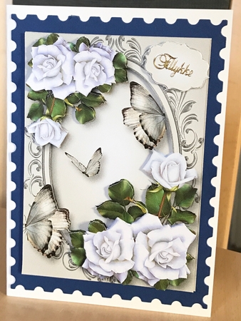 Pure White Roses & Butterflies by Ulla Skraedderdal