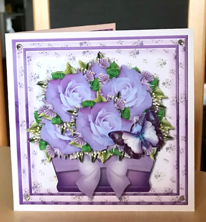 Flowerpot Roses & Butterflies Mini Kit by Ulla Skraedderdal