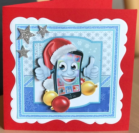 CHRISTMAS SMARTPHONE Appy Christmas 7.5 Decoupage & Insert Mini Kit by Ulla Skraedderdal