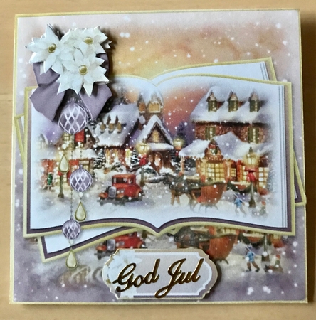 Vintage Village Life at Christmas 5x5 inch Quick Card by Ulla Skraedderdal