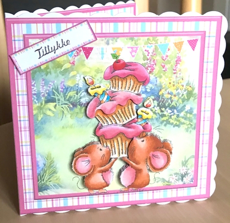 Cupcake tower card mini kit & decoupage by Ulla Skraedderdal