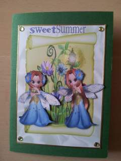 Fairies Playing in the Flowers on a Scroll A4 by Ulla Skraedderdal