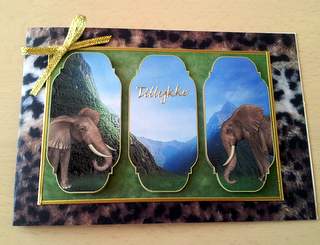 Beautiful Elephants Card Topper by Ulla Skraedderdal