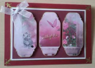 'watching Butterflies' Cute Kitten Card Topper by Ulla Skraedderdal