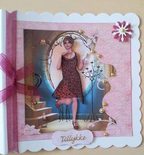 1920's Flapper Lady in Red Lace Mini Kit by Ulla Skraedderdal