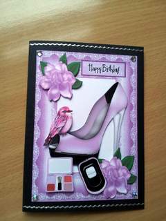 Pink Shoe with Little Bird and Makeup by Ulla Skraedderdal