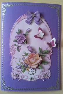 Cream and Purple Roses by Ulla Skraedderdal