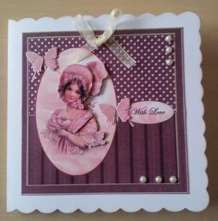 Edwardian Vintage Girl in Brown & Pink by Ulla Skraedderdal