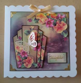 Art Deco Peach Pansies Square by Ulla Skraedderdal
