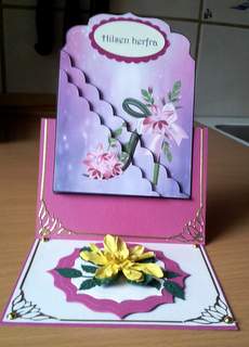 Pink Flower Shoe Card by Ulla Skraedderdal