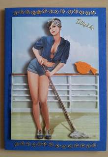1950's Pin Up Girl Alice May A4 (blue) by Ulla Skraedderdal
