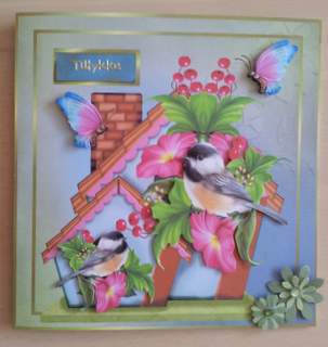 New Home Birdhouse & Birds by Ulla Skraedderdal