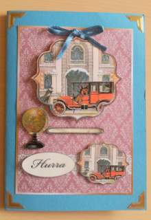 Male Card Vintage Car Wintertime by Ulla Skraedderdal