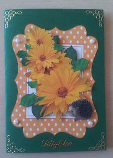 Cascading Orange Flowers with Hedgehogs by Ulla Skraedderdal