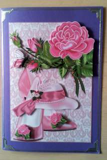 Corner Card Pink Roses & Shoes by Ulla Skraedderdal
