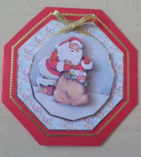 Vintage Santa Card with a Topper by Ulla Skraedderdal
