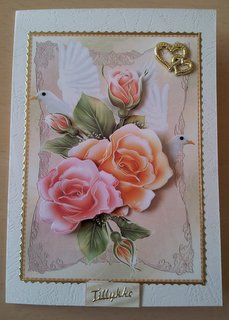 Glowing Roses and White Doves by Ulla Skraedderdal