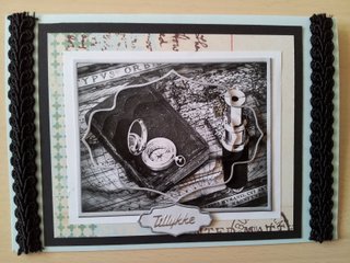 Map and Compass Card with Topper by Ulla Skraedderdal