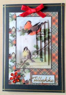 Beautiful Vintage Painted Birds A5 Quick Card by Ulla Skraedderdal
