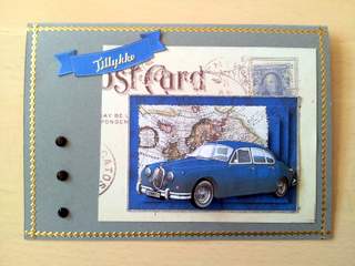 Gorgeous Vintage Blue Car Topper, Pyramid & Sentiments by Ulla Skraedderdal