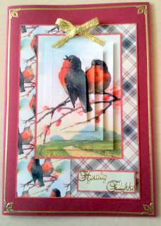 Beautiful Vintage Painted Birds A5 Quick Card by Ulla Skraedderdal