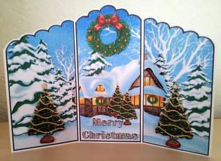 Trifold Christmas Village by Ulla Skraedderdal