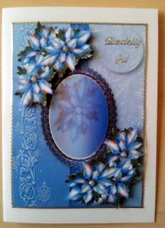 Beautiful Blue Poinsettia Christmas by Ulla Skraedderdal