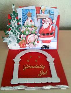 Santa's Christmas Party Over the Edge Card by Ulla Skraedderdal