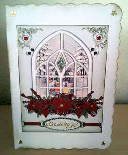 Vintage Christmas Through the Window Shaped Pyramid by Ulla Skraedderdal