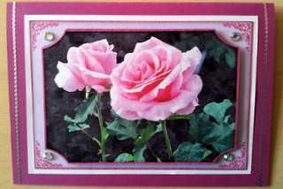 Beautiful Pink Rose Watercolour Quick Card by Ulla Skraedderdal