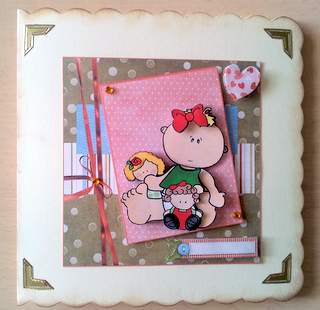 Baby Girl First Christmas Card, and Decoupage by Ulla Skraedderdal