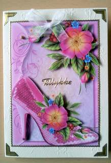 Fabulous Pink Sequin Shoe & Wild Roses by Ulla Skraedderdal
