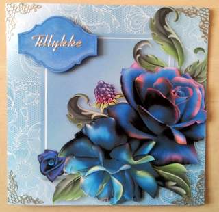 Beautiful Blue Roses Lacey Square by Ulla Skraedderdal